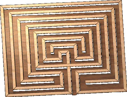 Kretisches Labyrinth, rechteckig